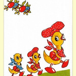 Red & White Kitchen Co: Retro 50's Design  "Happy Quack" Kitchen Towel NEW